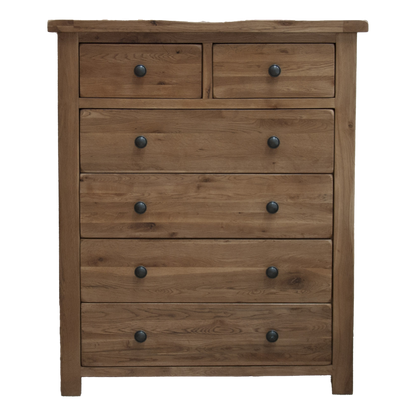 Rustic Oak 2 Over 4 Chest 100% Solid Oak
