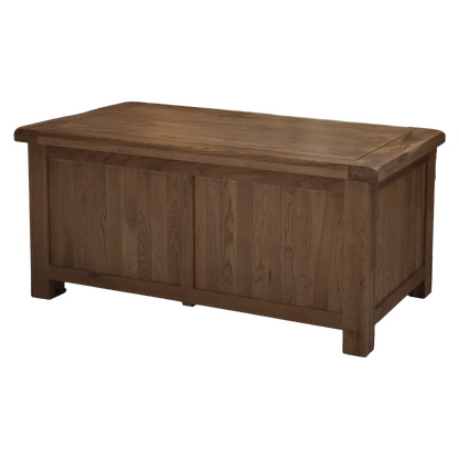 Rustic Oak Blanket Box 100% Solid Oak