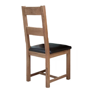Rustic Oak Dining Chair with Leather Pad 100% solid oak