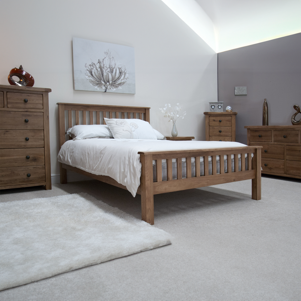 Rustic Oak Double Bed 100% solid oak