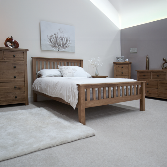 Rustic Oak Double Bed 100% solid oak