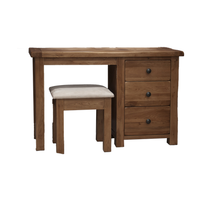 Rustic Oak Dressing Table and Stool 100% Solid Oak