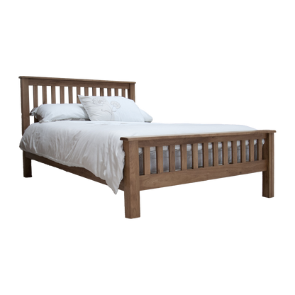 Rustic Oak King-Size Bed 100% solid oak