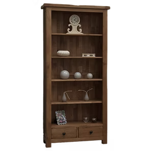 Rustic Oak Large Bookcase 100% solid oak