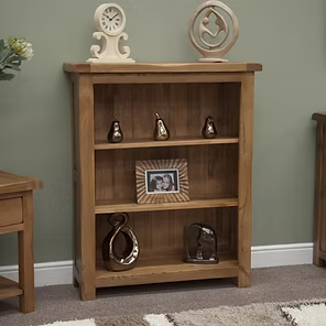 Rustic Oak Small Bookcase 100% solid oak