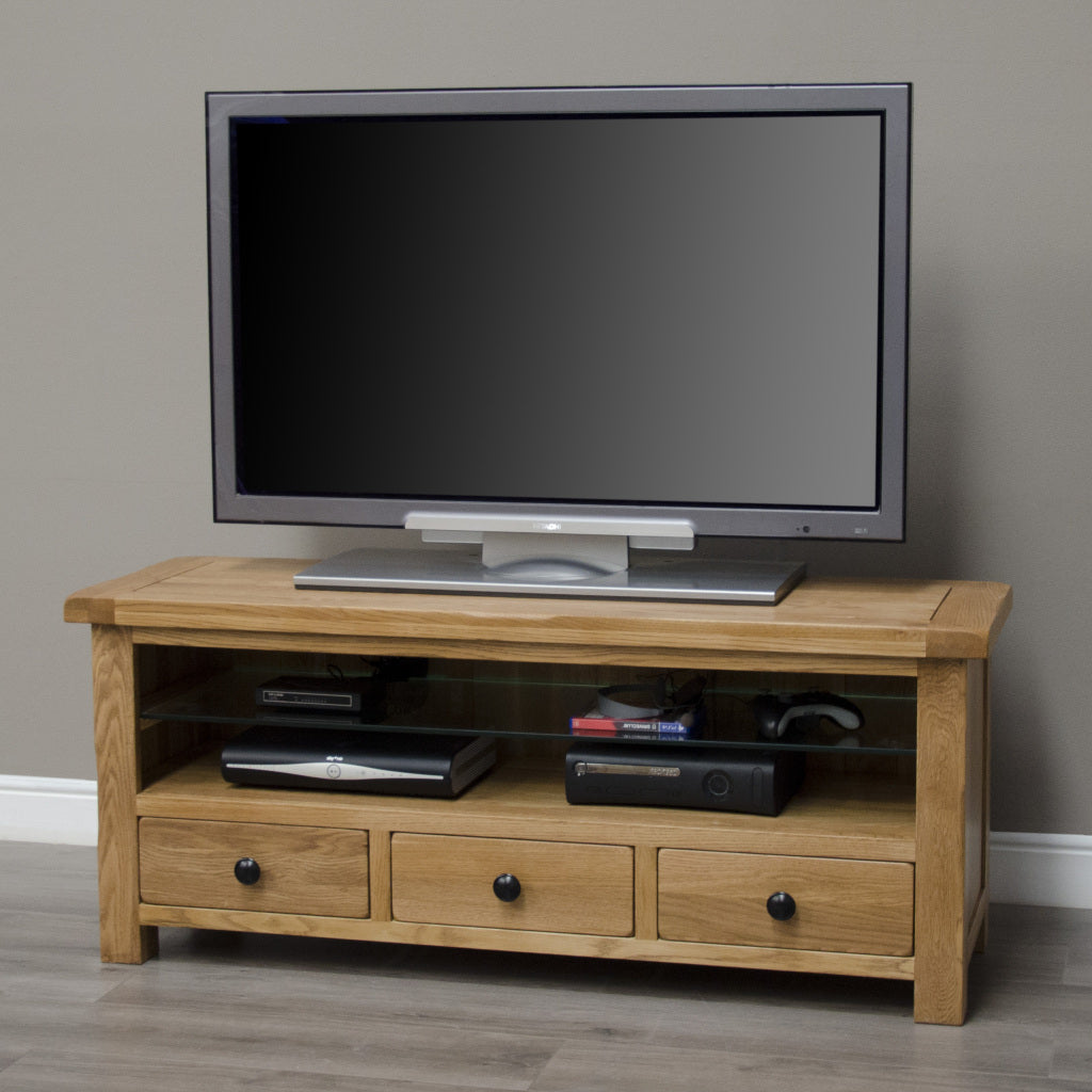 Rustic Plasma TV Stand 100% solid oak