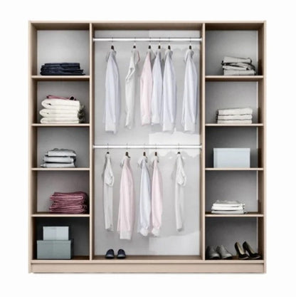 Smart Sand Beige Sliding Wardrobe 210cm - Sleek Storage with a Contemporary Edge