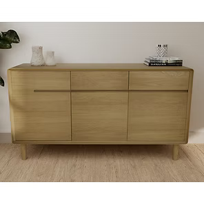 Scandic 3-Door Large Sideboard. Solid Oak 100% Solid Oak