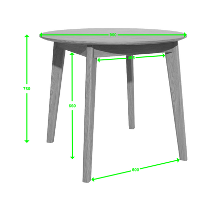 Scandic 950mm Round Table. Solid Oak 100% Solid Oak
