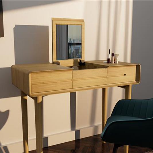 Scandic Dressing Table with Mirror. Solid Oak 100% Solid Oak
