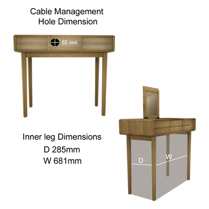 Scandic Dressing Table with Mirror. Solid Oak 100% Solid Oak1