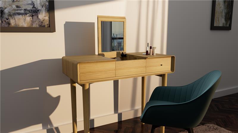 Scandic Dressing Table with Mirror. Solid Oak 100% Solid Oak5
