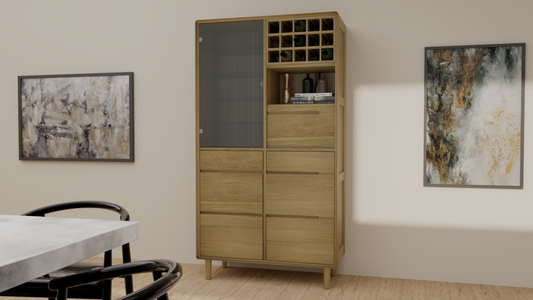 Scandic Drinks Cabinet. Solid Oak 100% Solid Oak