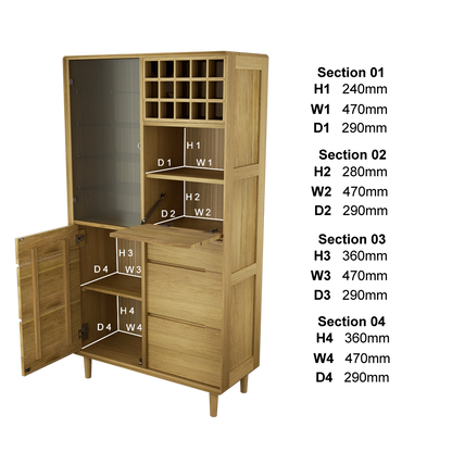 Scandic Drinks Cabinet. Solid Oak 100% Solid Oak2
