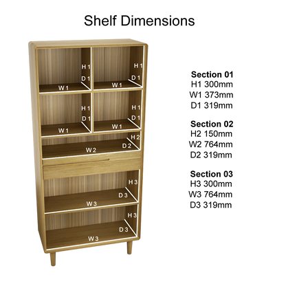 Scandic Large Bookcase. Solid Oak 100% Solid Oak2