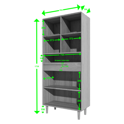 Scandic Large Bookcase. Solid Oak 100% Solid Oak6