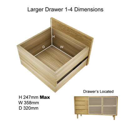 Scandic Large Sideboard. Solid Oak 100% Solid Oak