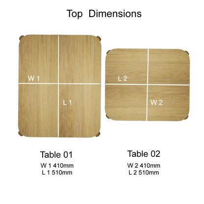 Scandic Rectangular Nest of Tables. Solid Oak 100% Solid Oak