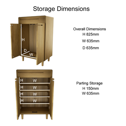 Scandic Shoe Cabinet. Solid Oak 100% Solid Oak1
