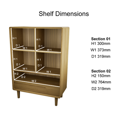 Scandic Small Bookcase. Solid Oak 100% Solid Oak