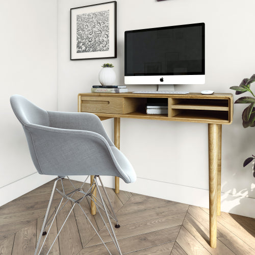 Scandic Small Computer Desk. Solid Oak 100% Solid Oak