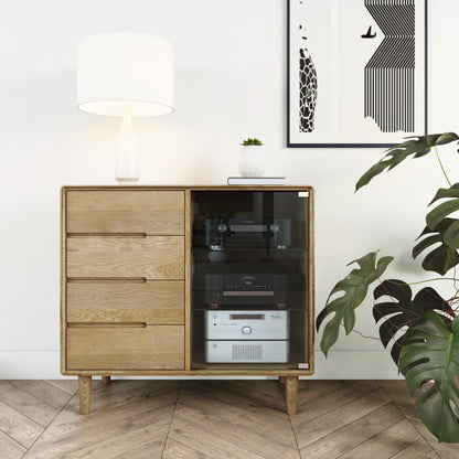 Scandic Small Glazed Chest. Solid Oak 100% Solid Oak