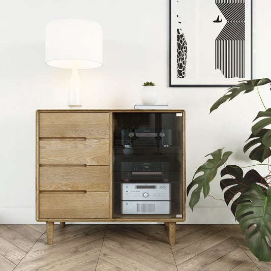 Scandic Small Glazed Chest. Solid Oak 100% Solid Oak