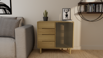Scandic Small Glazed Chest. Solid Oak 100% Solid Oak1