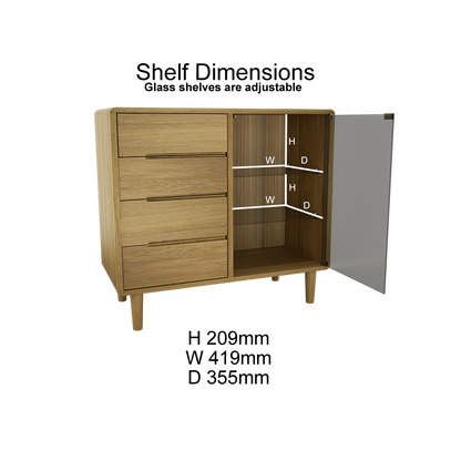 Scandic Small Glazed Chest. Solid Oak 100% Solid Oak3