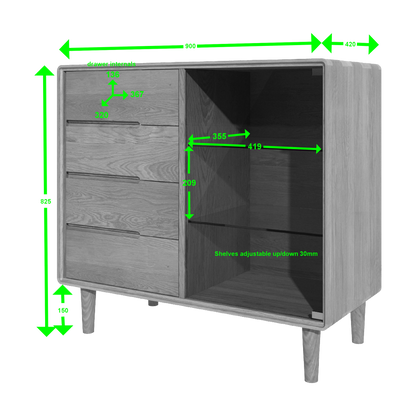 Scandic Small Glazed Chest. Solid Oak 100% Solid Oak7