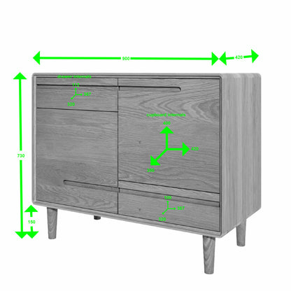 Scandic Small Sideboard. Solid Oak 100% Solid Oak