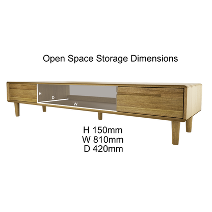 Scandic Wide TV Unit. Solid Oak 100% Solid Oak2
