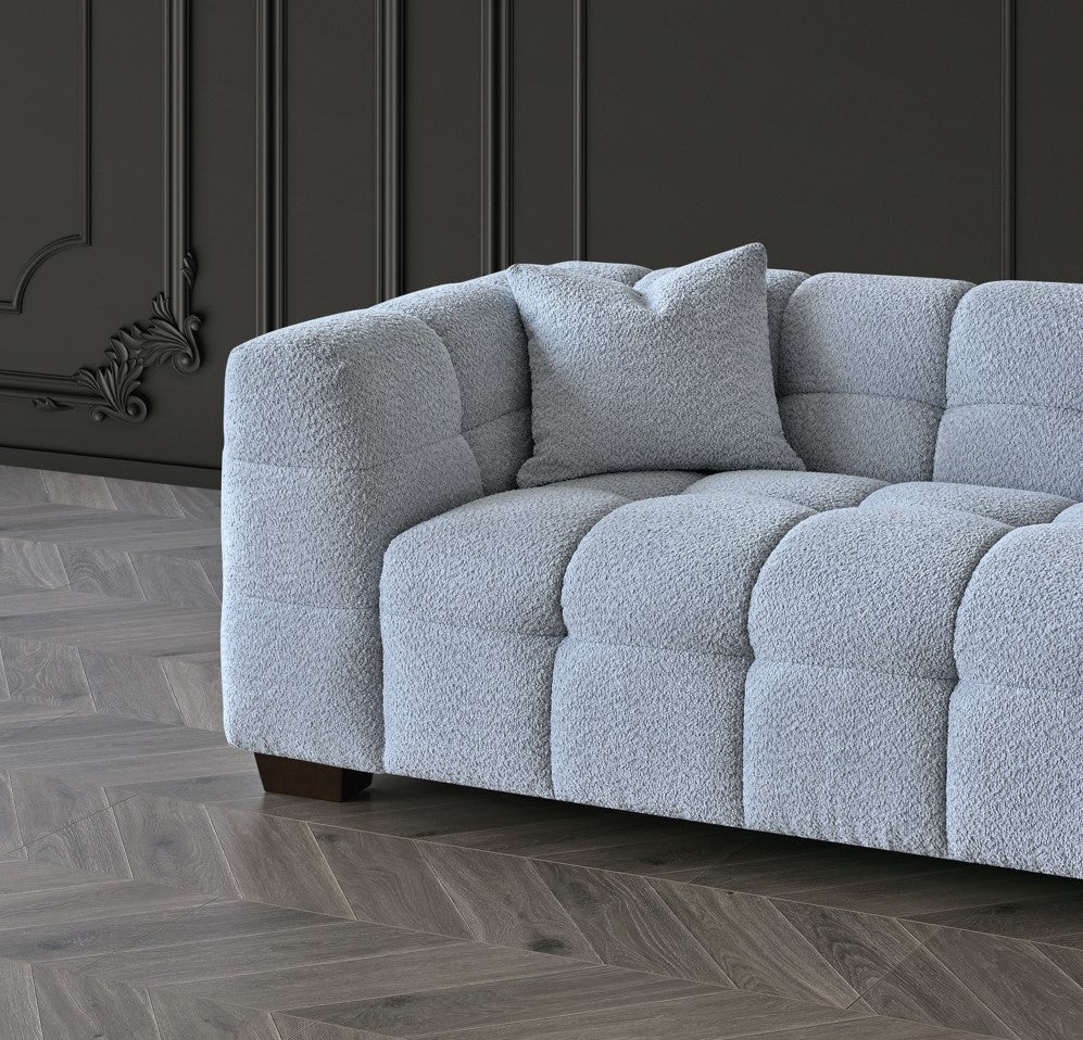 Aluxo Tribeca Corner Group in Pearl Boucle Fabric