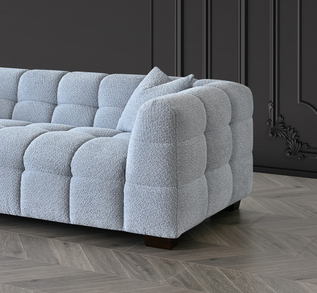 Aluxo Tribeca Corner Group in Pearl Boucle Fabric