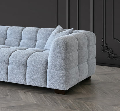 Aluxo Tribeca Corner Group in Pearl Boucle Fabric