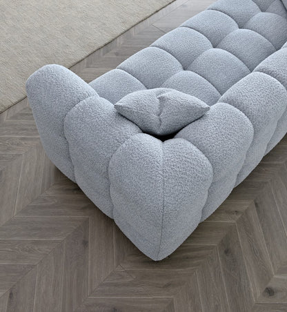 Aluxo Tribeca Corner Group in Pearl Boucle Fabric