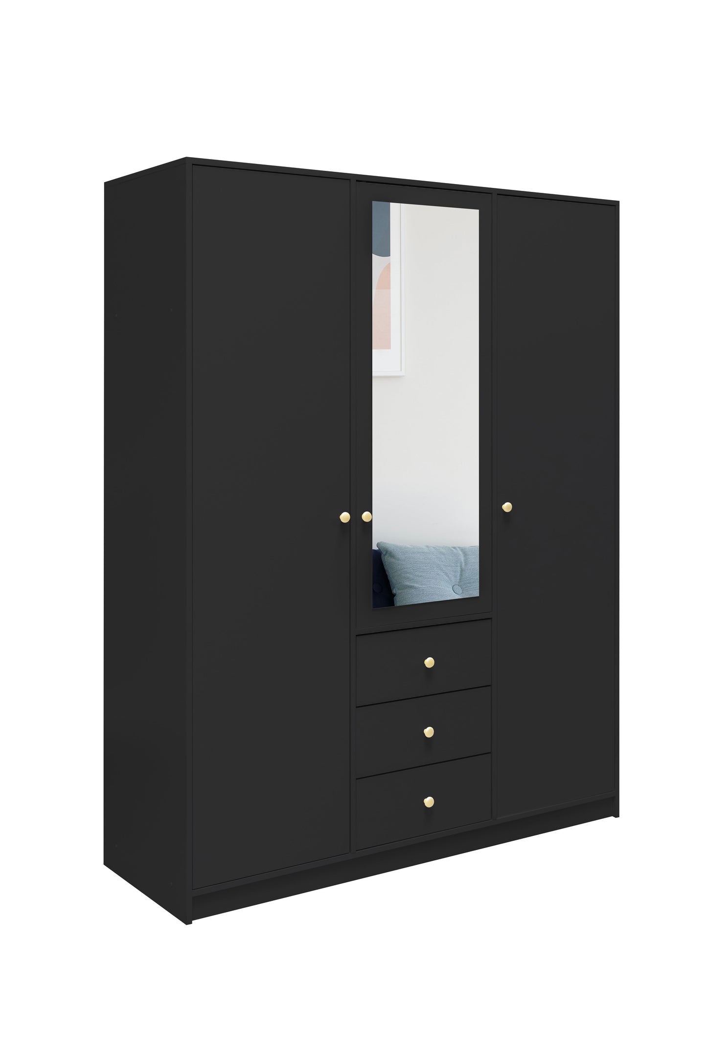Siena D3 Hinged Door Wardrobe 149cm Black or White