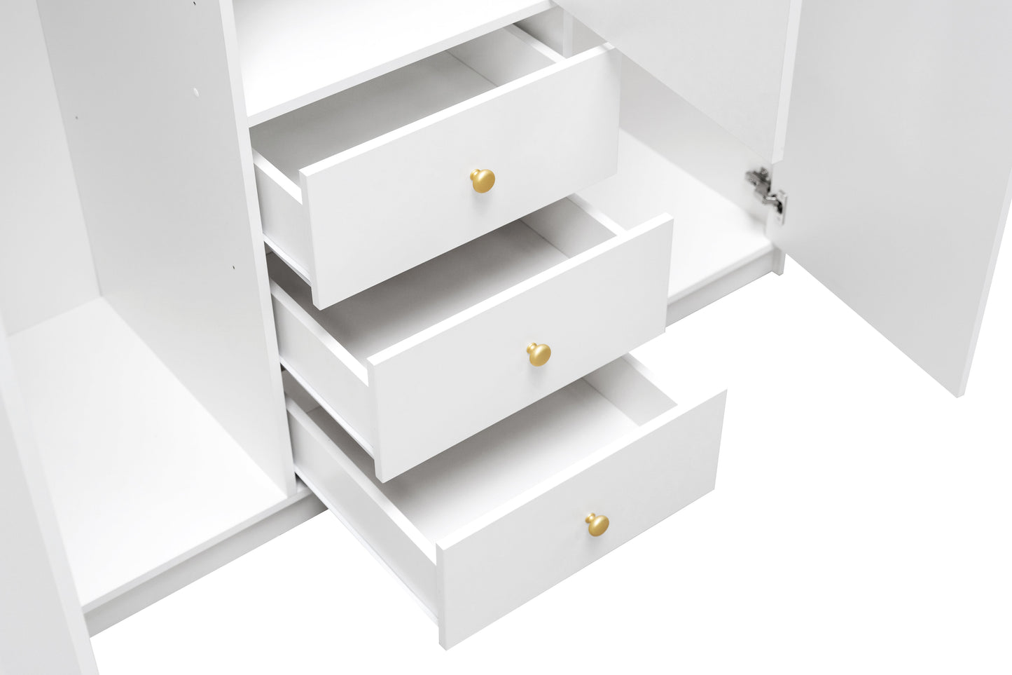 Sleek White Matt Siena D3 Wardrobe 149cm - Elegant Storage with Mirror Brightness