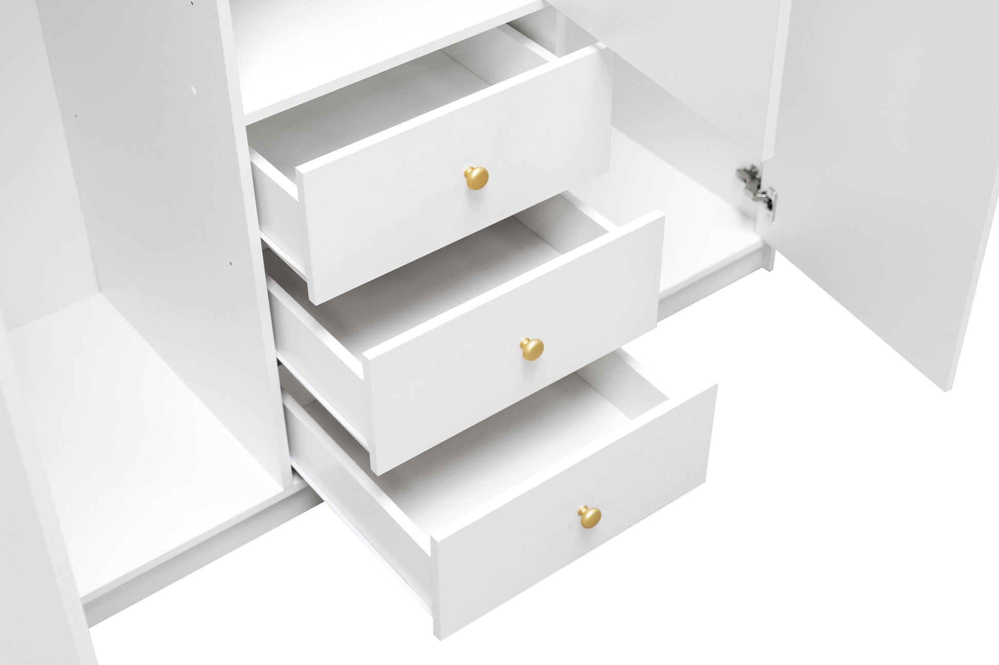 Sleek White Matt Siena D3 Wardrobe 149cm - Elegant Storage with Mirror Brightness