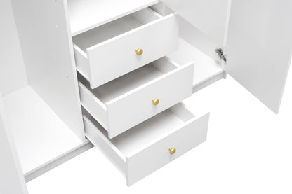 Sleek White Matt Siena D3 Wardrobe 149cm - Elegant Storage with Mirror Brightness