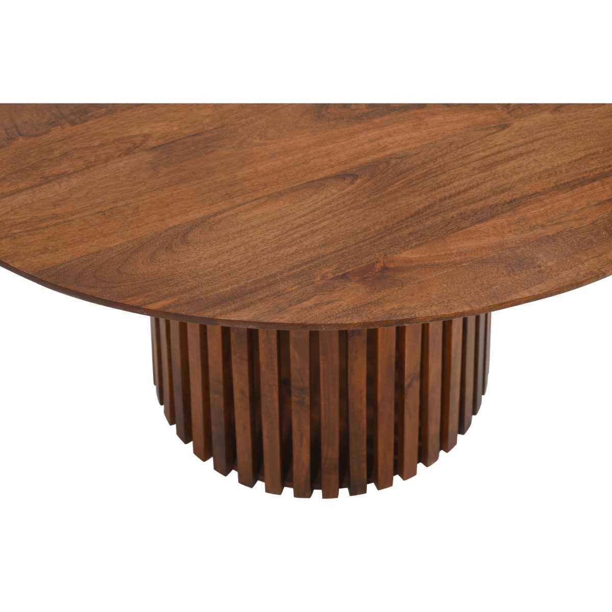 Slatted Mango Wood Dining Table, 100% Solid Hardwood
