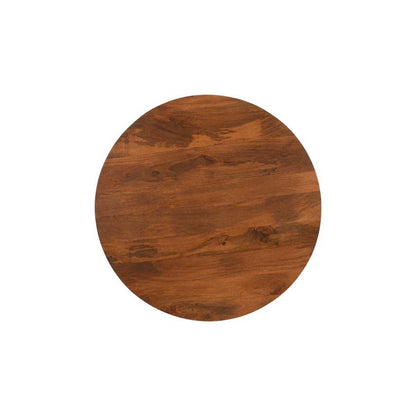 Slatted Mango Wood Round Coffee Table, 100% Solid Hardwood