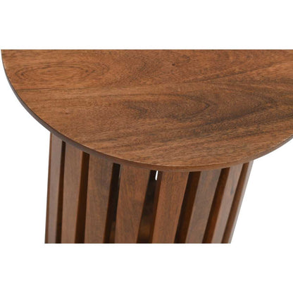 Slatted Mango Wood Side Table, 100% Solid Hardwood