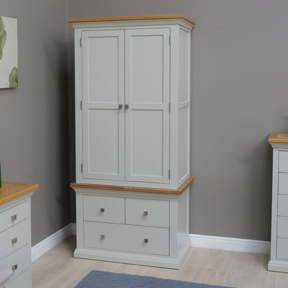 Small Cotswold Wardrobe 3 Drawers -  Painted Pine Construction