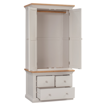 Small Cotswold Wardrobe 3 Drawers -  Painted Pine Construction
