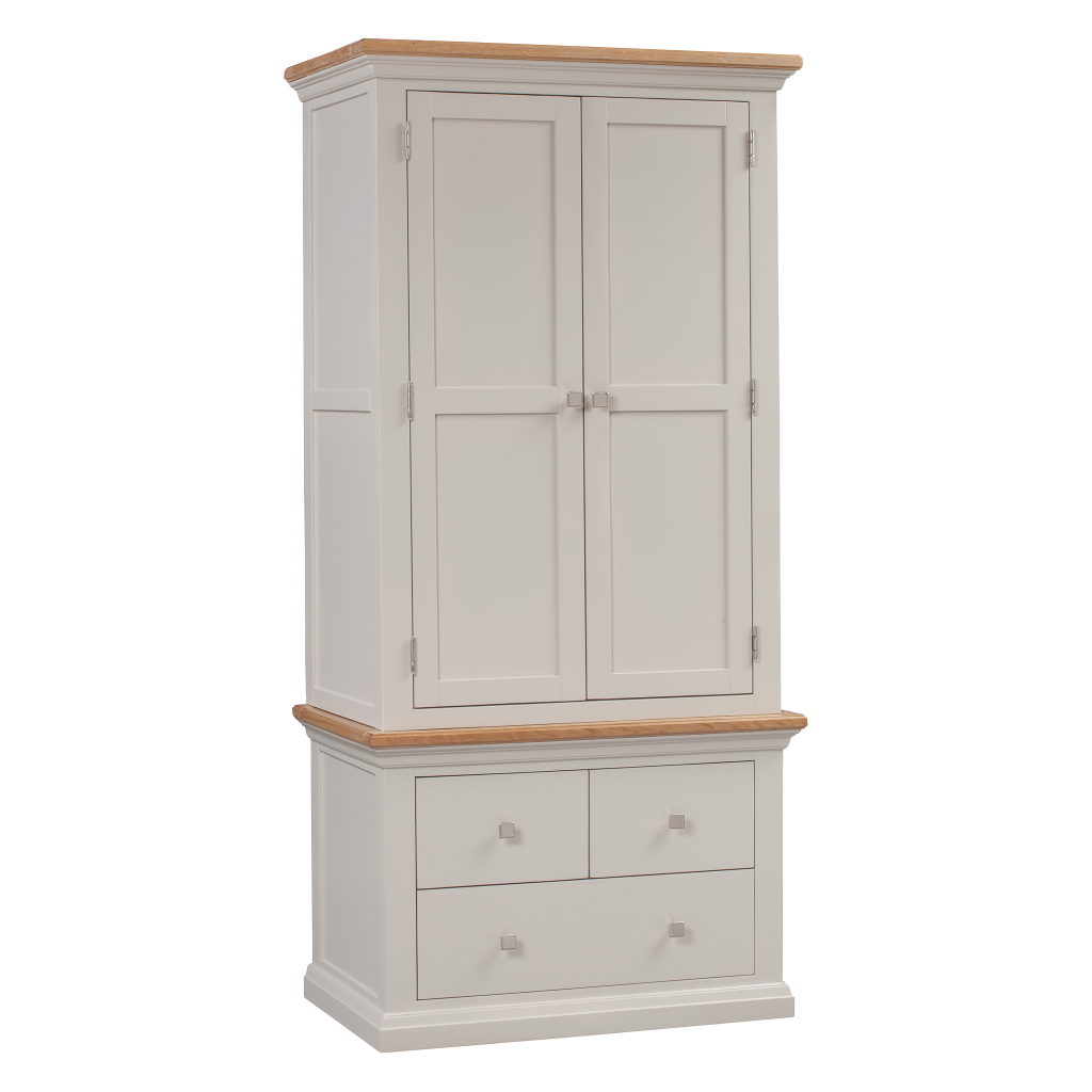 Small Cotswold Wardrobe 3 Drawers -  Painted Pine Construction