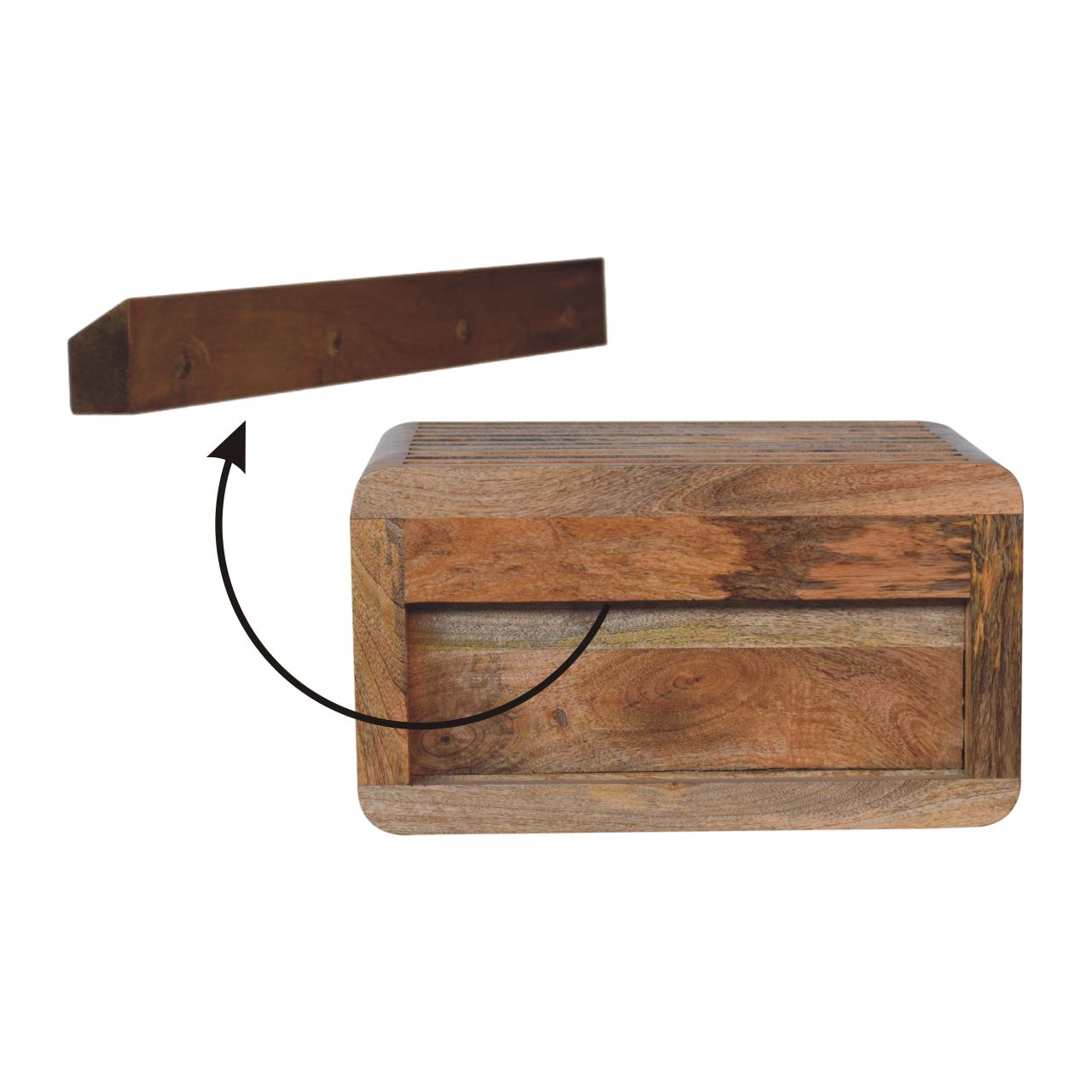 Soba Wall-Mounted Bedside. 100% Solid Mango Wood