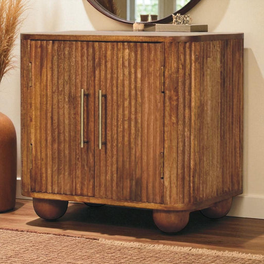 Solis Fluted Mini Sideboard. 100% Solid Mango Wood