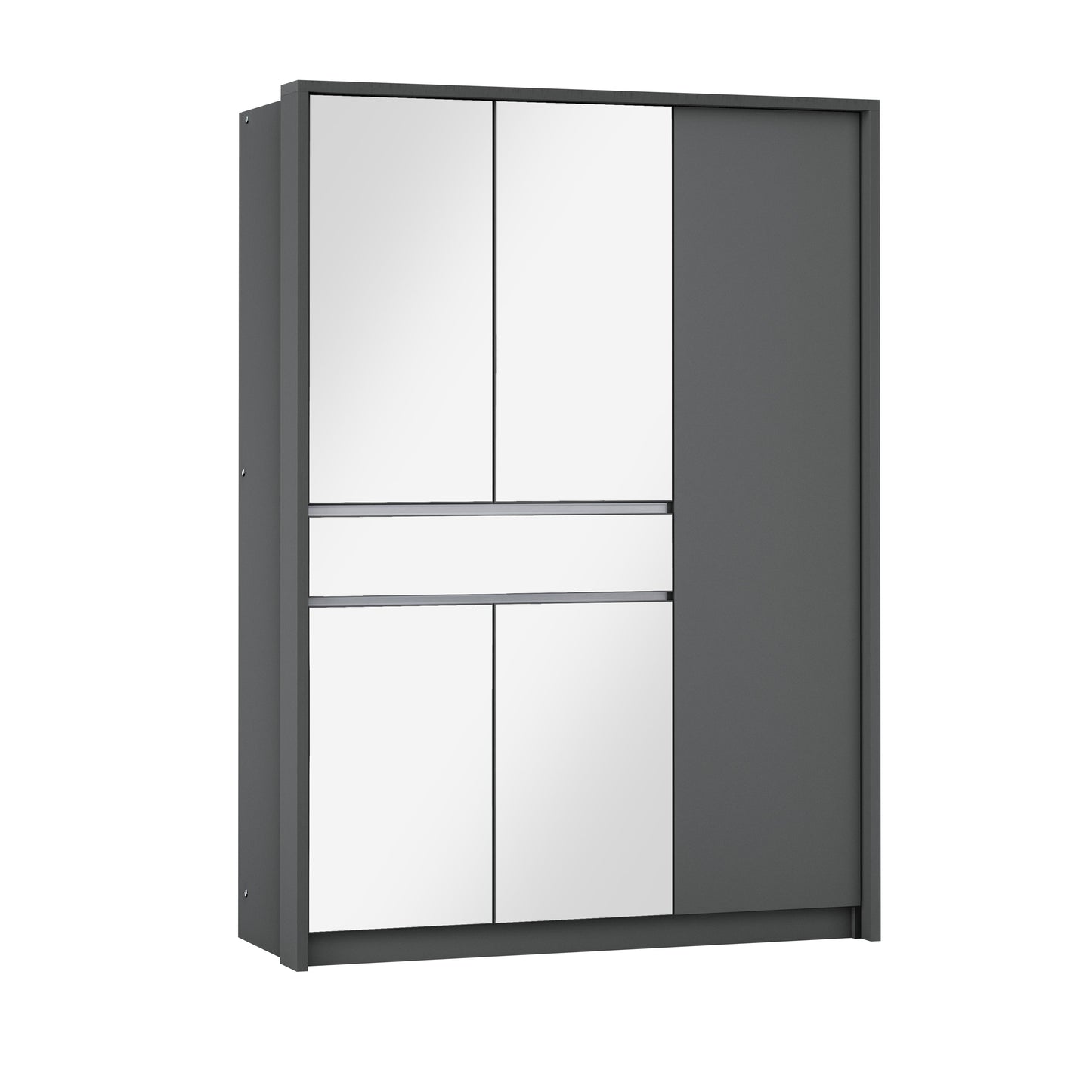 Split 157cm Sliding Door Wardrobe - 3 Colour Options