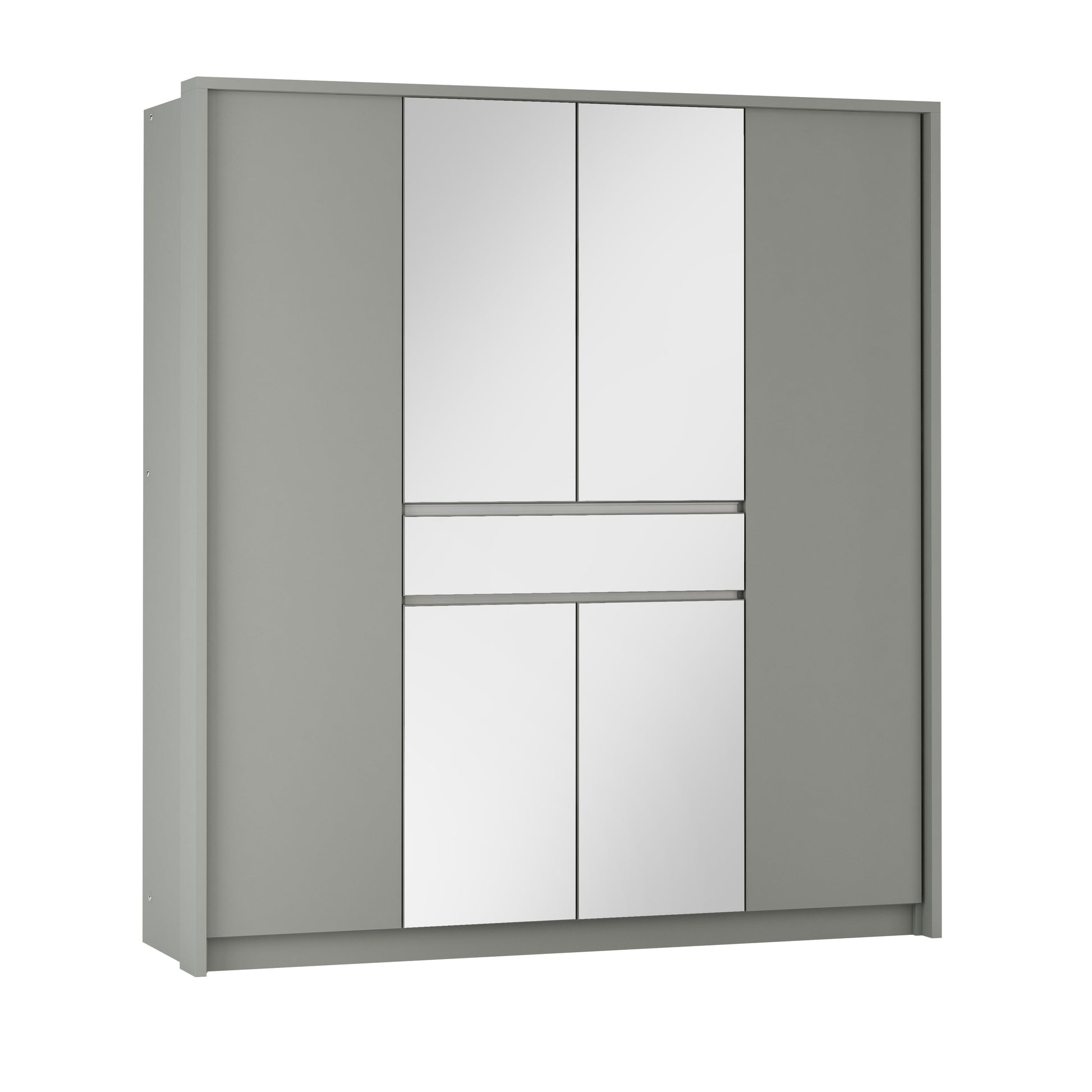 Split 200cm Wardrobe White Matt - 3 Colour Options - Mirrored Doors